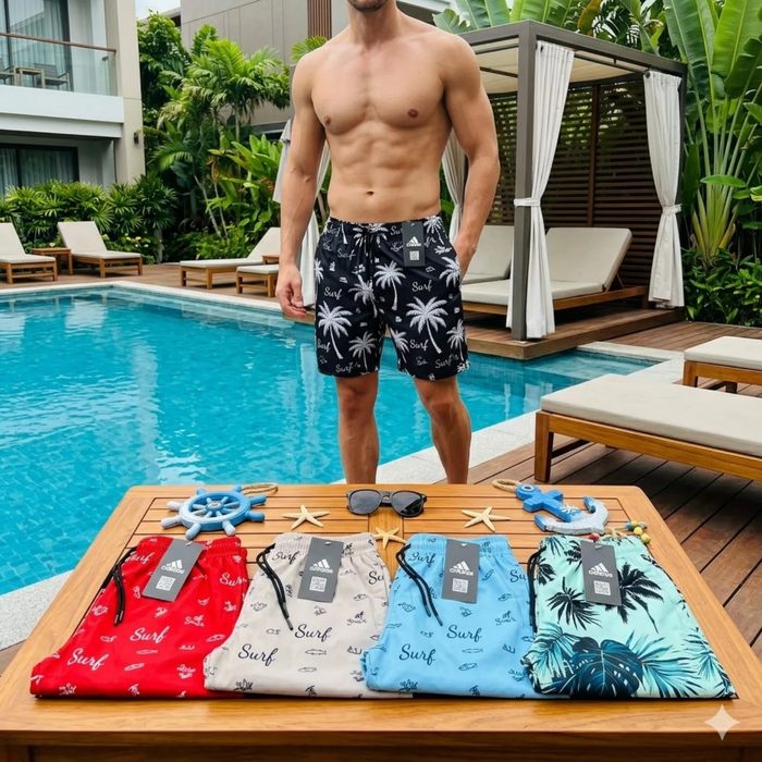 Palmiye Surf Desenli Şort toptan